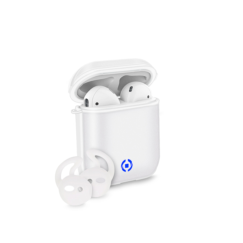 Case Celly per Apple AirPods white con archetti sportivi glacier AIRCASEGLACWH