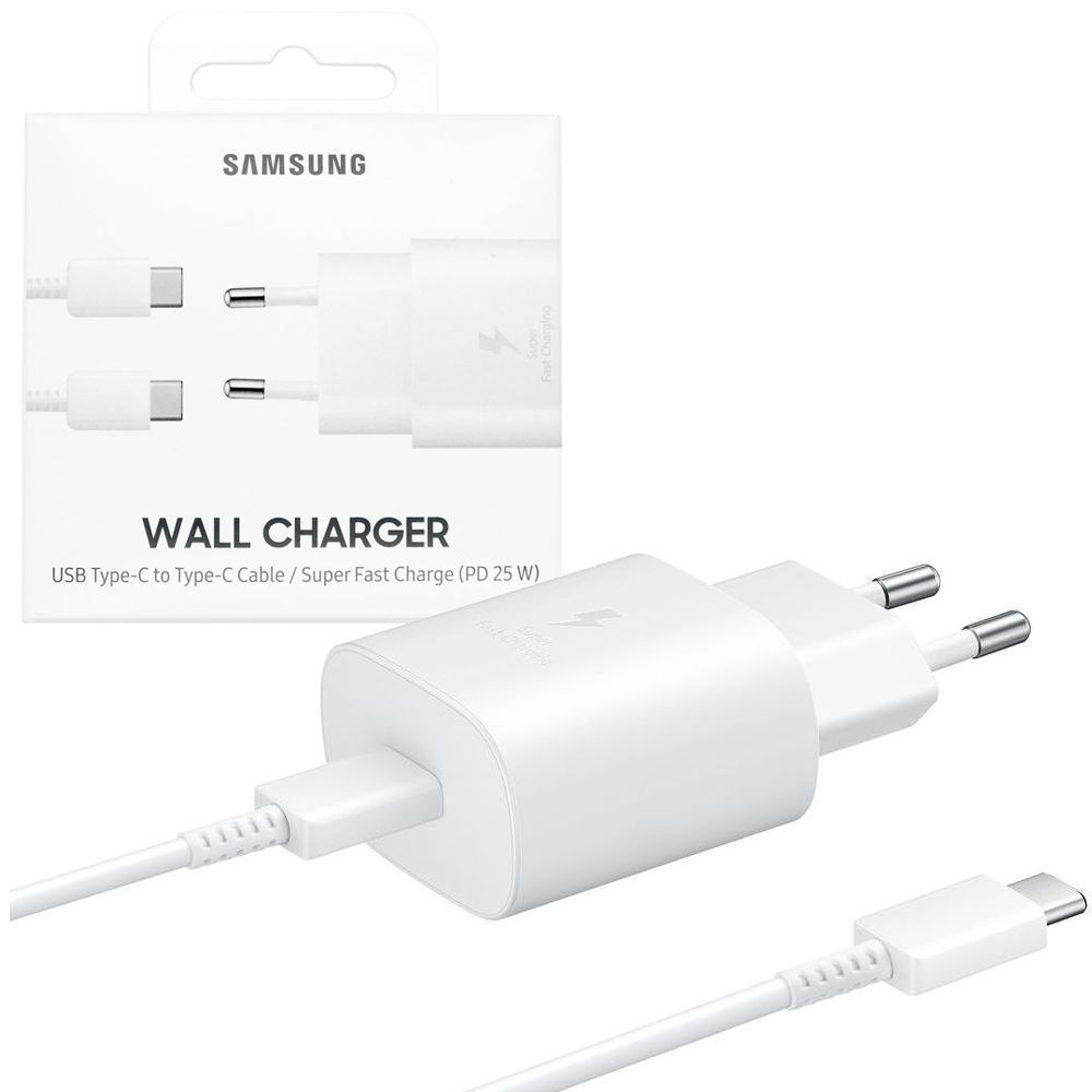 Samsung Caricabatterie USB-C 25W + cable Type-C white EP-TA800XWEGWW
