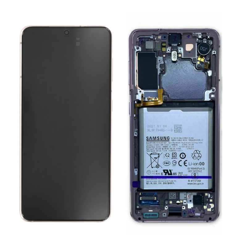 Samsung Display Lcd S21 5G SM-G991B violet with Battery GH82-24716B GH82-24718B