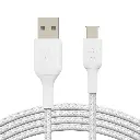 Belkin Data Cable Type-C 1m In Nylon White CAB002BT1MWH