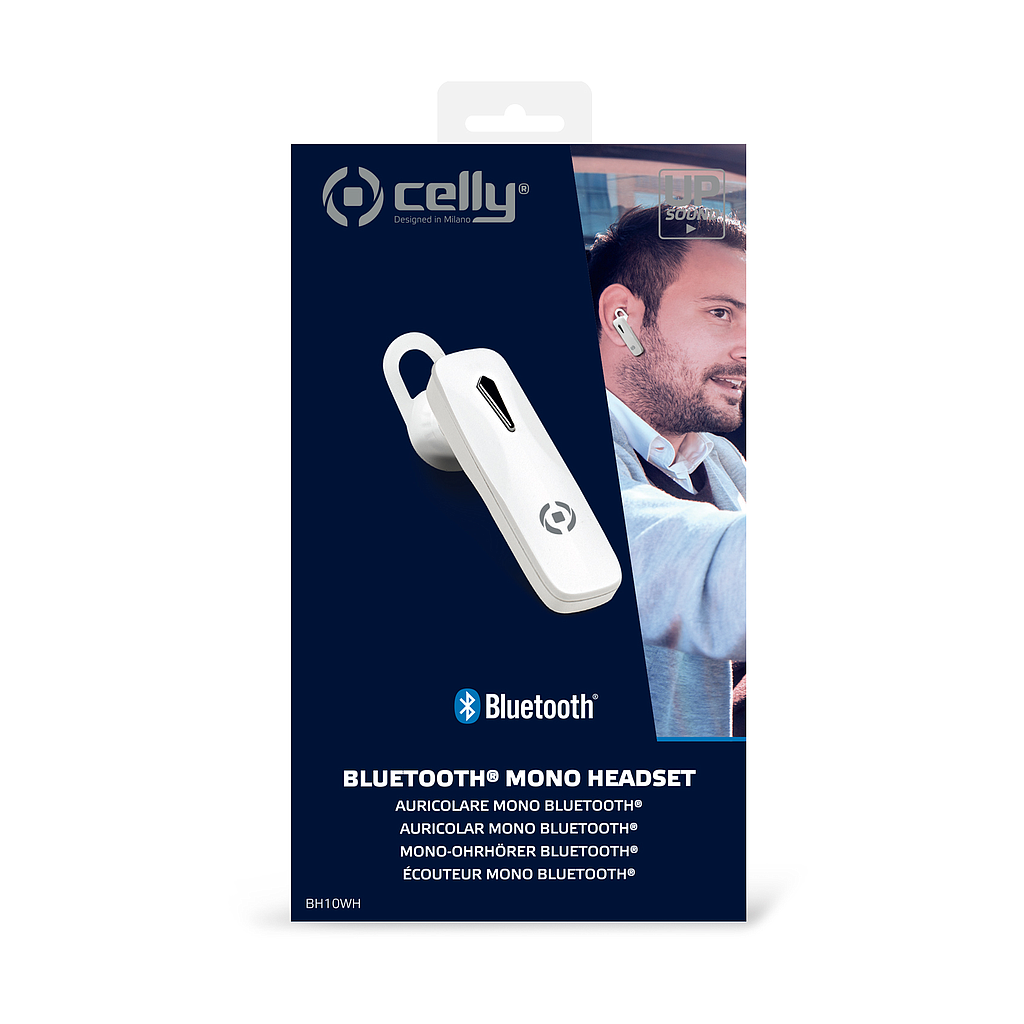 Celly Earphones Bluetooth mono white BH10WH 