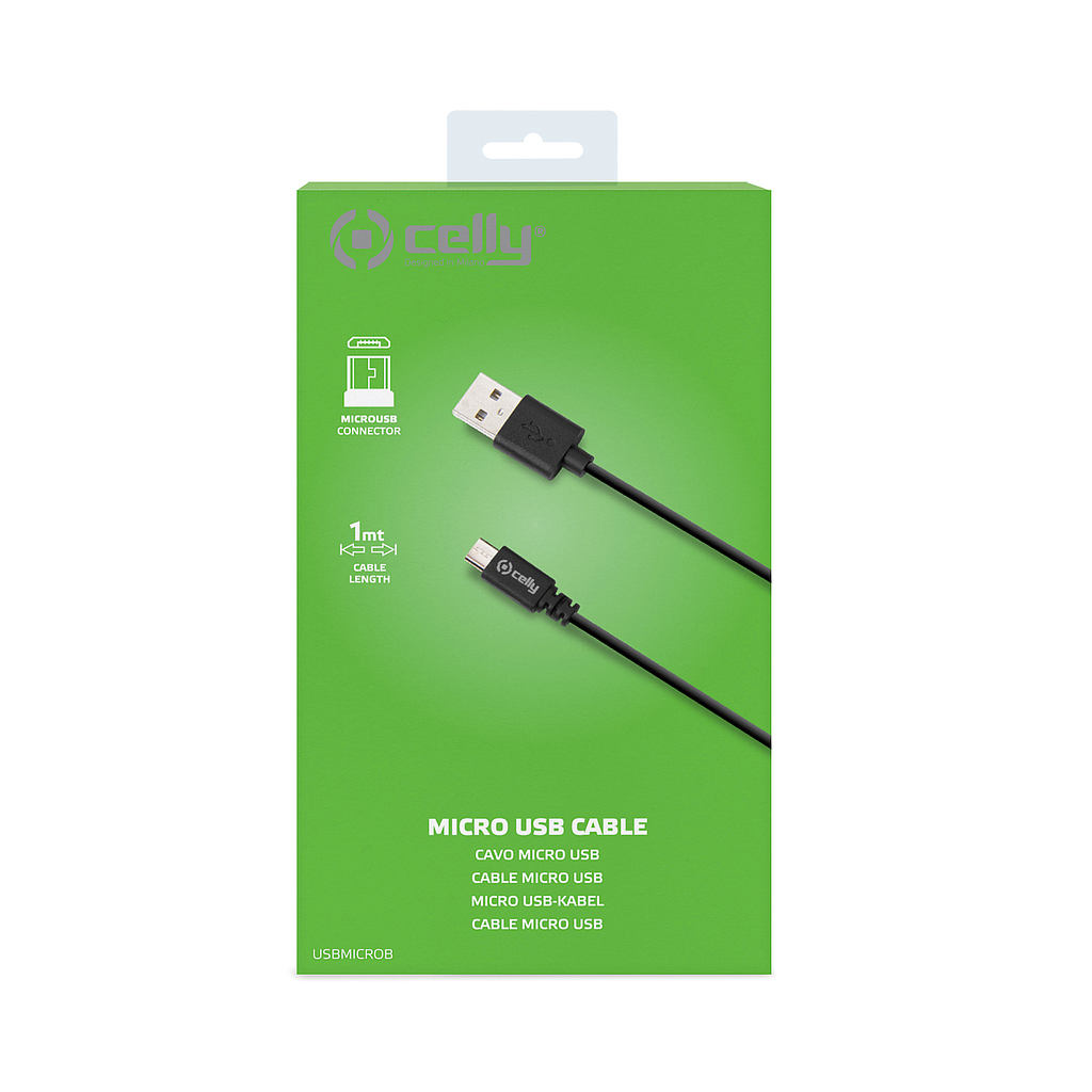 Data cable MircoUsb Celly USBMICROB 1mt black