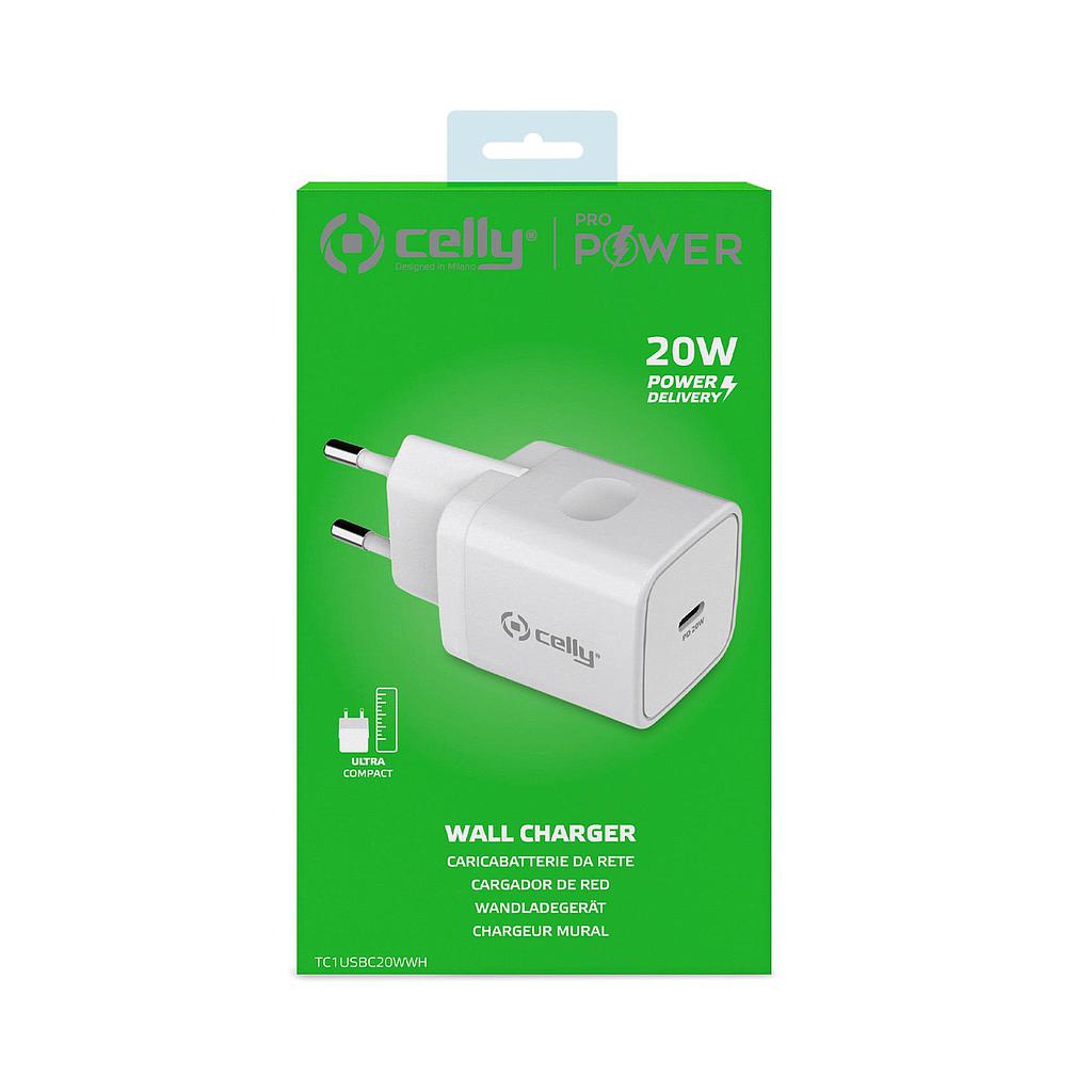 Caricabatterie USB-C Celly 20W TC1USBC20WWH