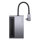 Baseus Hub Type-C 6 in 1 with 1 USB 3.0, 1 HDMI, TF/SD card, 3.5mm audio, PD 100W with  retractable clip space grey CAHUB-DA0G