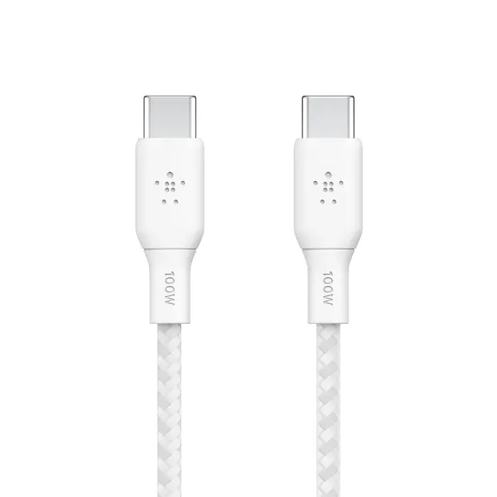 Belkin Cavo Dati Type-C to Type-C 100W 2 m In Nylon White CAB014BT2MWH