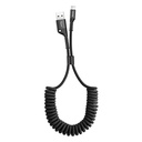 Baseus Data Cable Lightning 2A 1mt fish eye spring black CALSR-01