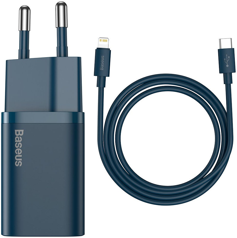 Baseus charger USB-C 20W with cable Type-C to Lightning super-si QC 1mt blue TZCCSUP-B03