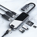 Baseus Hub USB-C 8 in 1 with 2 USB 3.0, 2 HDMI, 1 RJ45, 2 SD/MicroSD black CAHUB-FZ0G