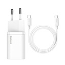 Baseus Charger 25W USB-C with Data Cable Type-C to Type-C 1mt white TZCCSUP-L02