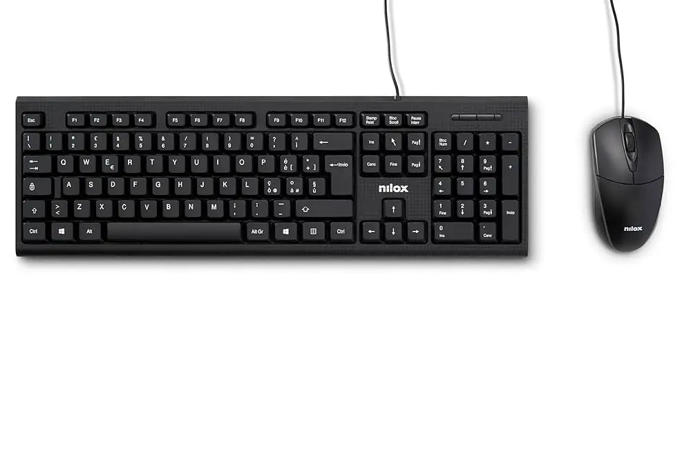 Nilox Kit Mouse e Tastiera Con Filo Black NXKMIT0011