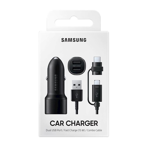 Samsung car charger 15W 2x port USB + cable black EP-L1100WBEGEU