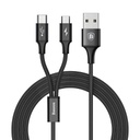 Baseus data cable 2in1 micro USB, Type-C 3A 1.2mt rapid series black CAMT-ASU01