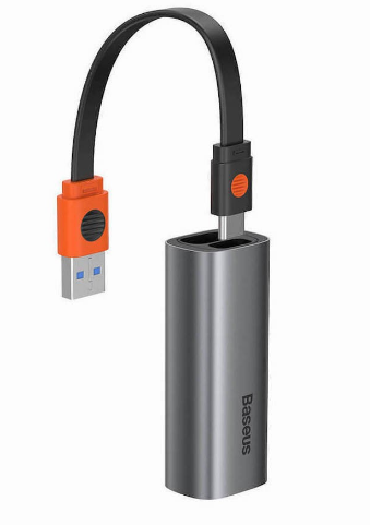 Baseus adapter USB Gigabit RJ45 LAN bidirectional USB & USB-C dark grey CAHUB-AF0G