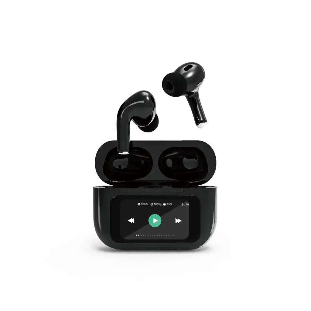 Gembird Auricolari Wireless Con Cancellazione Del Rumore e Display Black TWS-LCD-ANC-01BK