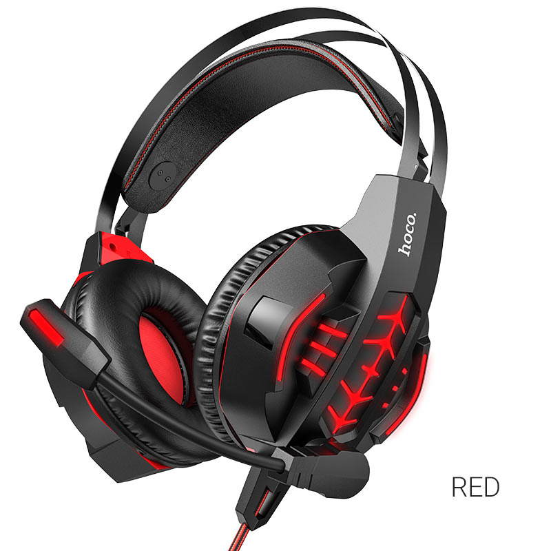 Hoco gaming headset W102 with microphone cool tour red