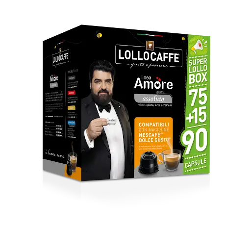 LolloCaffè Box Coffee in Capsules Compatibile With "Nescaffè Dolce Gusto" Absolute Taste 90 Pcs