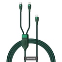Baseus data cable 2in1 Type-C 100W with output Type-C + Lightning 1.5mt green CA1T2-F06