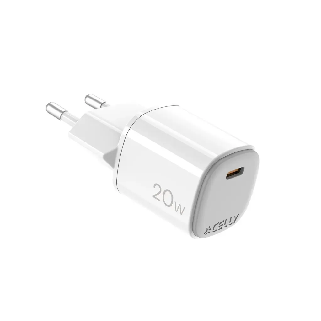 Celly Caricabatterie USB-C 20W GaN White UPTC1USBC20WWH 