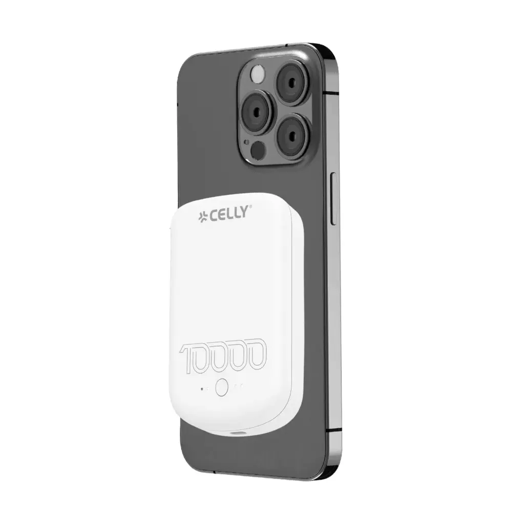 Celly Power Bank 10000mAh 10W Con MagSafe White MAGPB10000PROWH