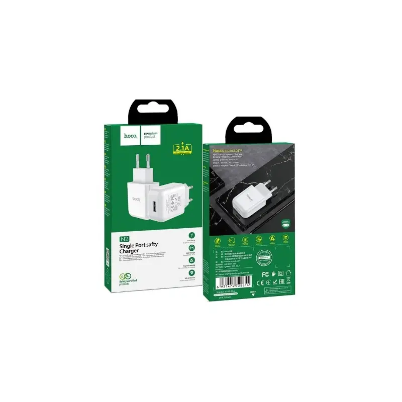 Hoco Caricabatterie USB 2.1A White N2.U