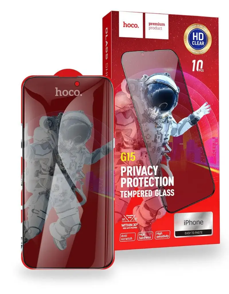 Hoco Pellicola Vetro Temperato Privacy iPhone 17 Pro Fullscreen G15.17P 
