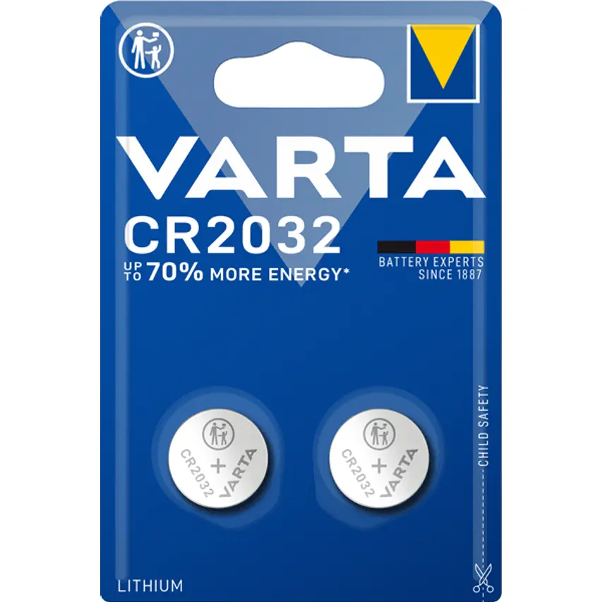 Varta Batteria a Bottone litio 3V 2 Pz DL2032 CR2032