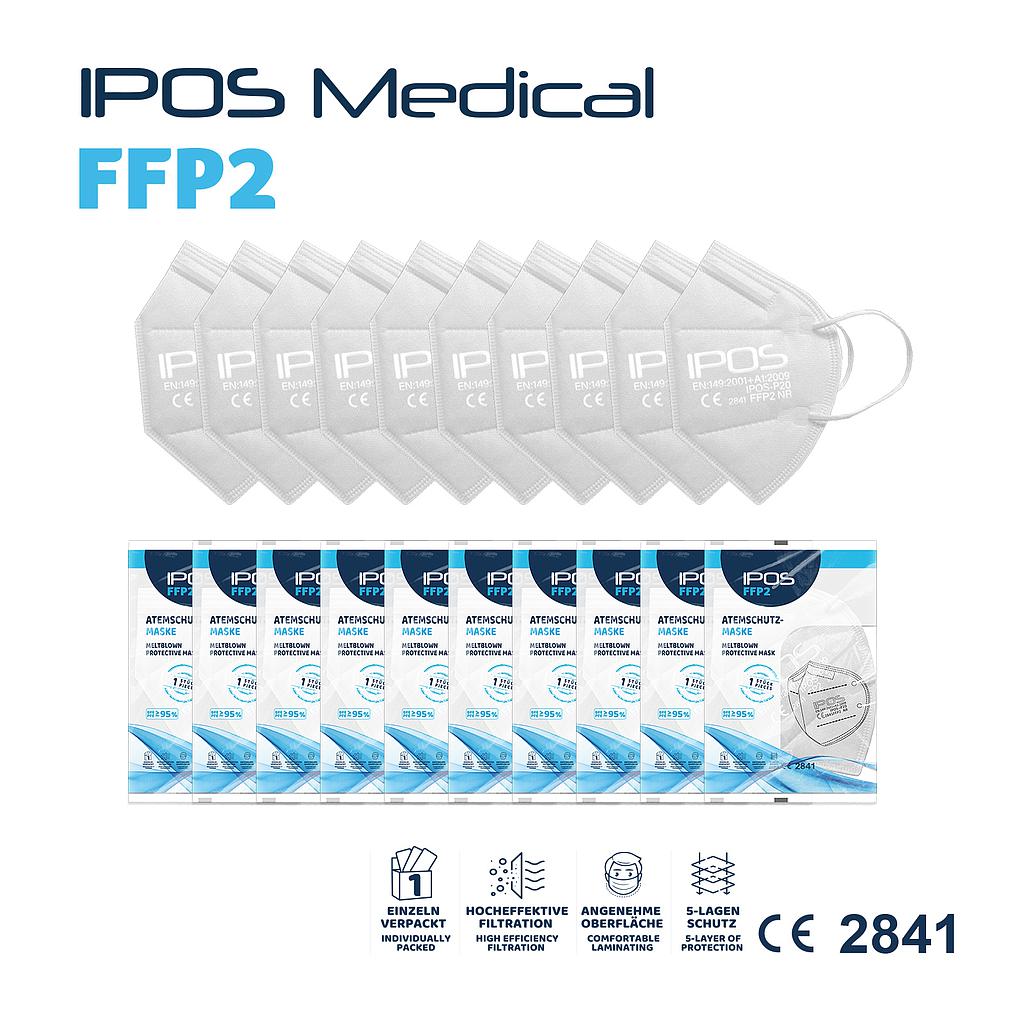 IPOS face mask FFP2 NR white 10 pz (individually packaged) CE 2841