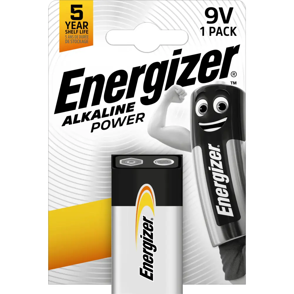 Energizer Battery 9V Alkaline 1 Pcs 9V-6LR61