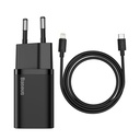 Baseus Charger 20W USB-C super-si Quick with Data Cable Type-C to Lightning 1mt black TZCCSUP-B01