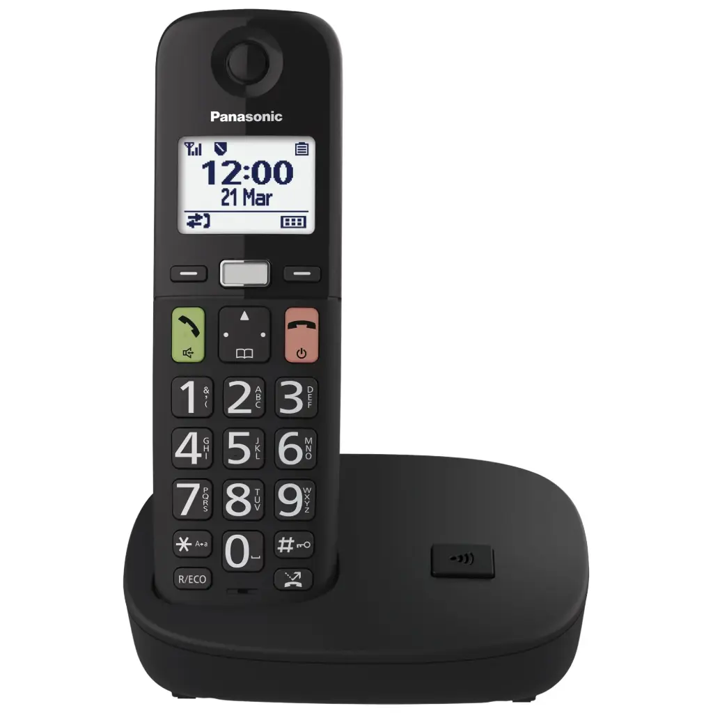 Panasonic Cordless DECT With Big Button Black KX-TGU110EXB