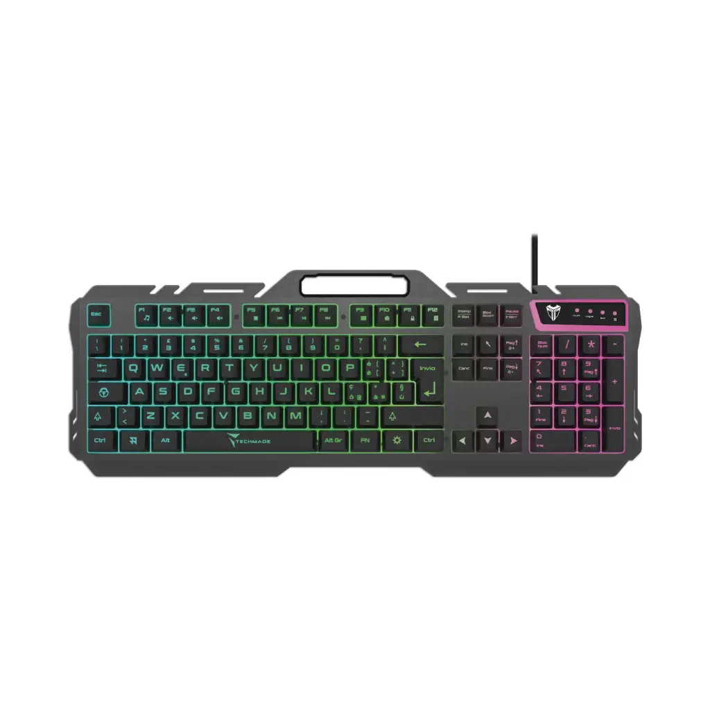 Techmade Tastiera Metallica Da Gaming Con LED Black TM-GK023