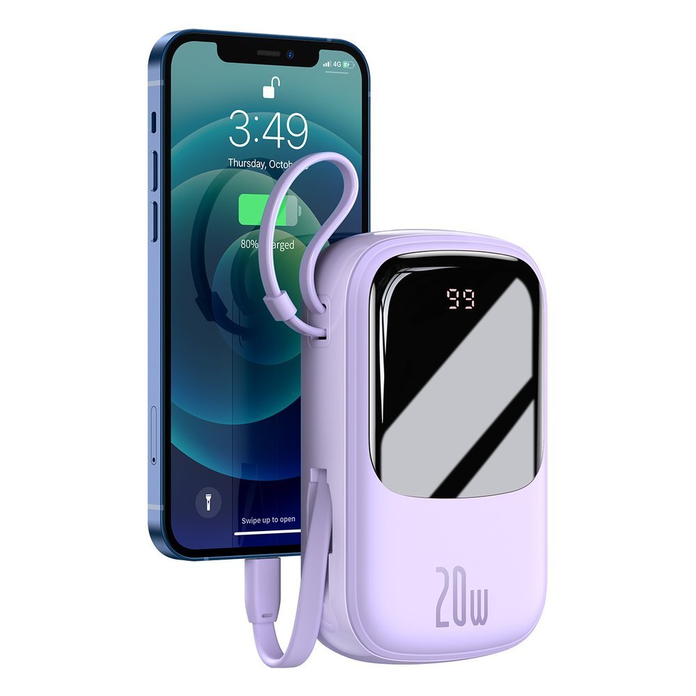 Baseus Power Bank 20000 mAh 20W Q pow with cable lightning purple PPQD-I05