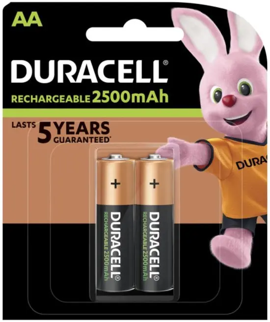 Duracell Batteria Ricaricabile Stilo AA 2500 mAh 4 Pz HR6 DX1500 