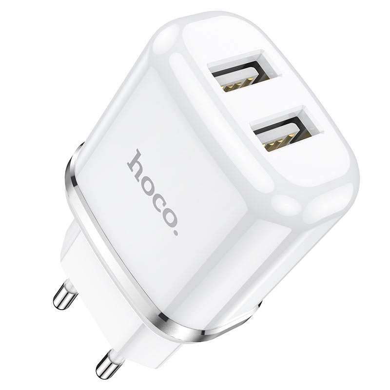 Hoco USB charger 2.4A 2x ports white N4