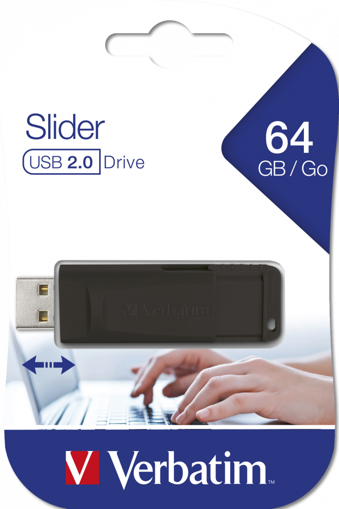 Verbatim PenDrive 64GB 2.0 Slider 98698