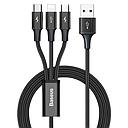 Baseus Rapid Series data cable 3in1 Lightning 3.5A, micro USB, Type-C 3A 1.2mt black CAJS000001