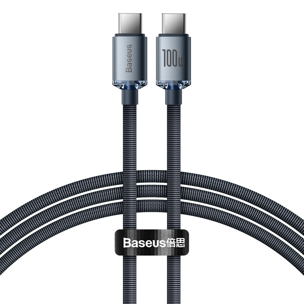 Baseus Crystal Shine Series data cable Type-C to Type-C 100W 1.2mt black CAJY000601