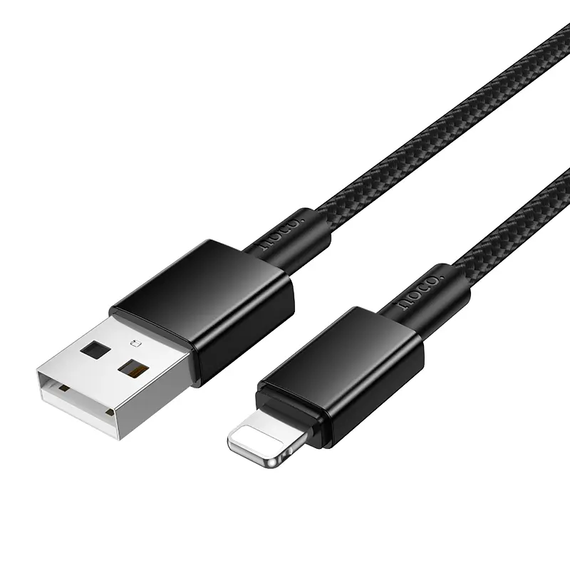 Hoco Data Cable Lightning 27W In Nylon (1m) Black X119L.BK