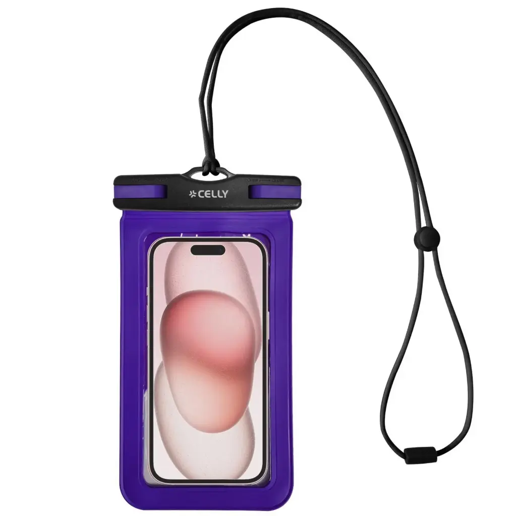 Celly Custodia Impermeabile Trasparente Fino A 6,7'' Violet SPLASHBAG24VL