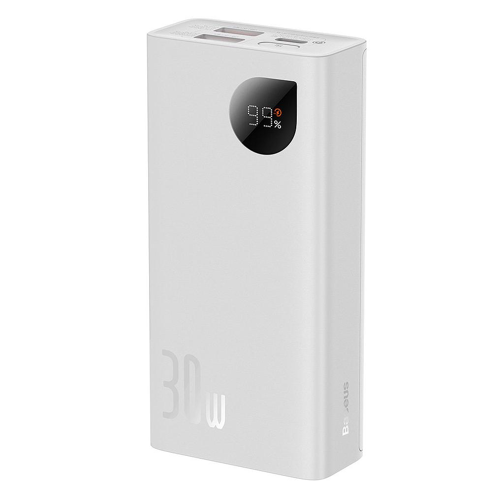 Baseus Power Bank 10000 mAh 30W adaman metal with digital display white PPAD040002