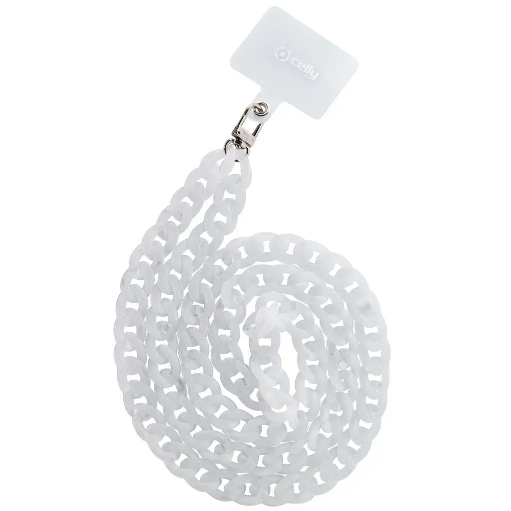 Celly Laccio Da Collo Effetto Marmo Con Badge 1,2 (m) White LACETMARBLEWH
