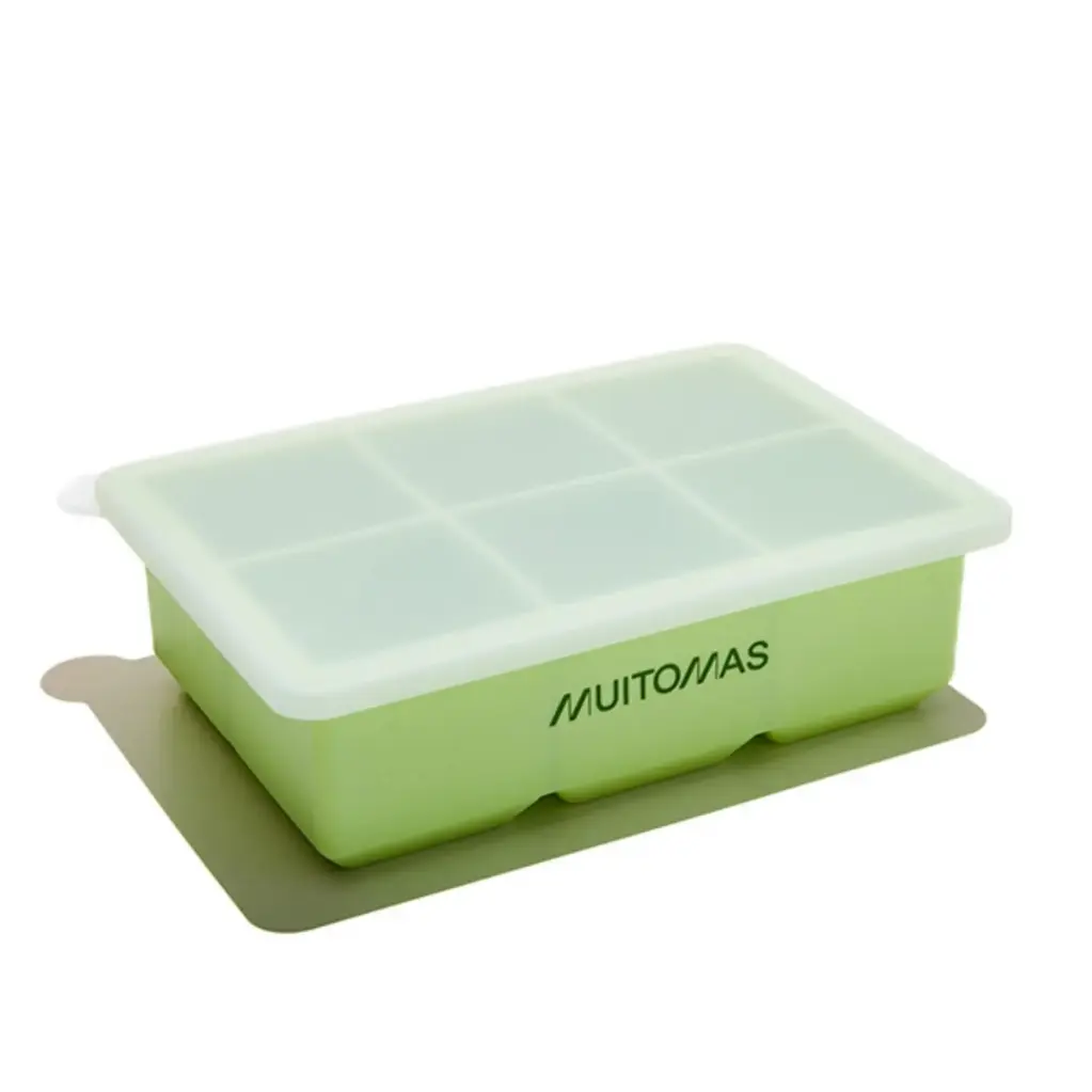 Muitomas Vaschetta Per Cubetti Di Ghiaccio In Silicone Green ICECUBESILGN