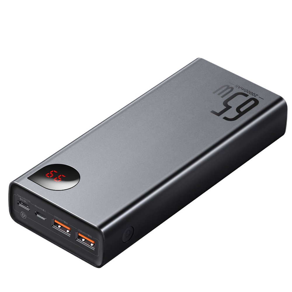 Baseus Power Bank 20000 mAh 65W con display digitale adaman metal black PPIMDA-D01