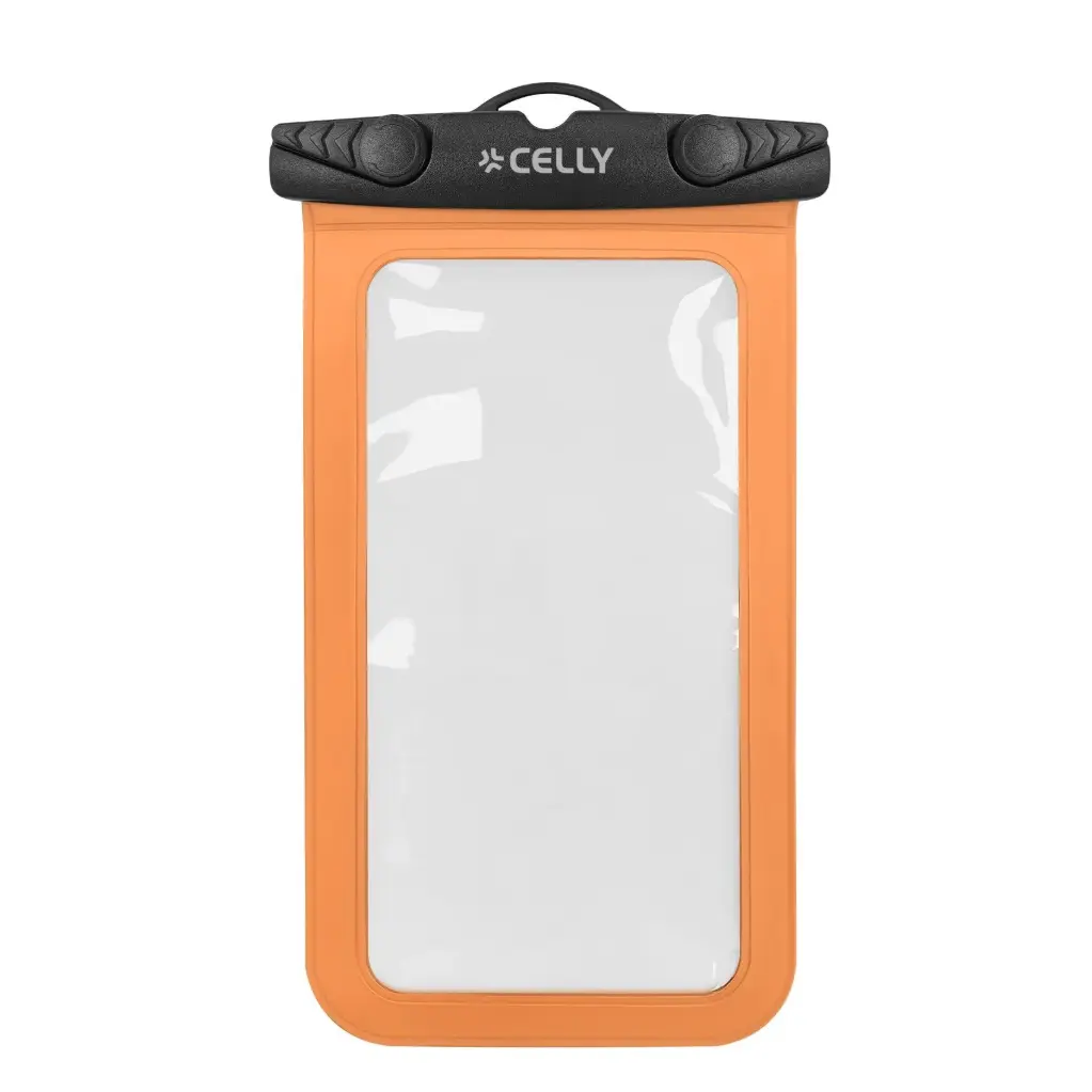 Celly Transparent Waterproof Case To 7'' Orange SPLASHBAG26OR