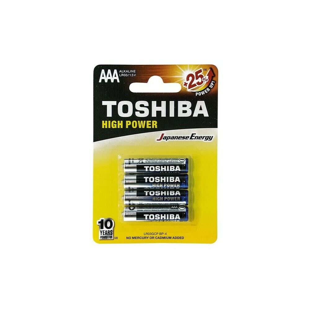 Toshiba battery ministilo AAA alkaline Plus +50% 4pcs 1.5V LR03