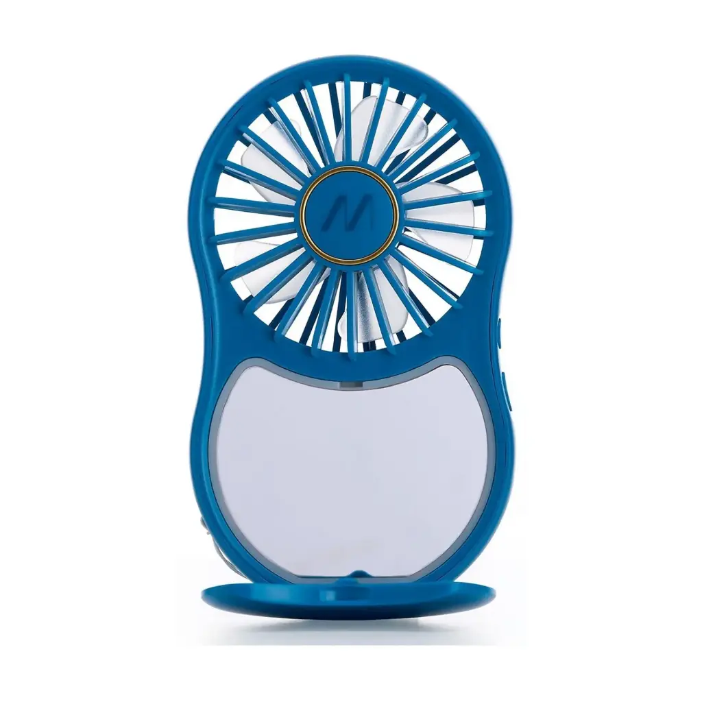 Muitomas Mini Ventilatore Portatile Con Specchio e Luce Blue MIRRORFANBL