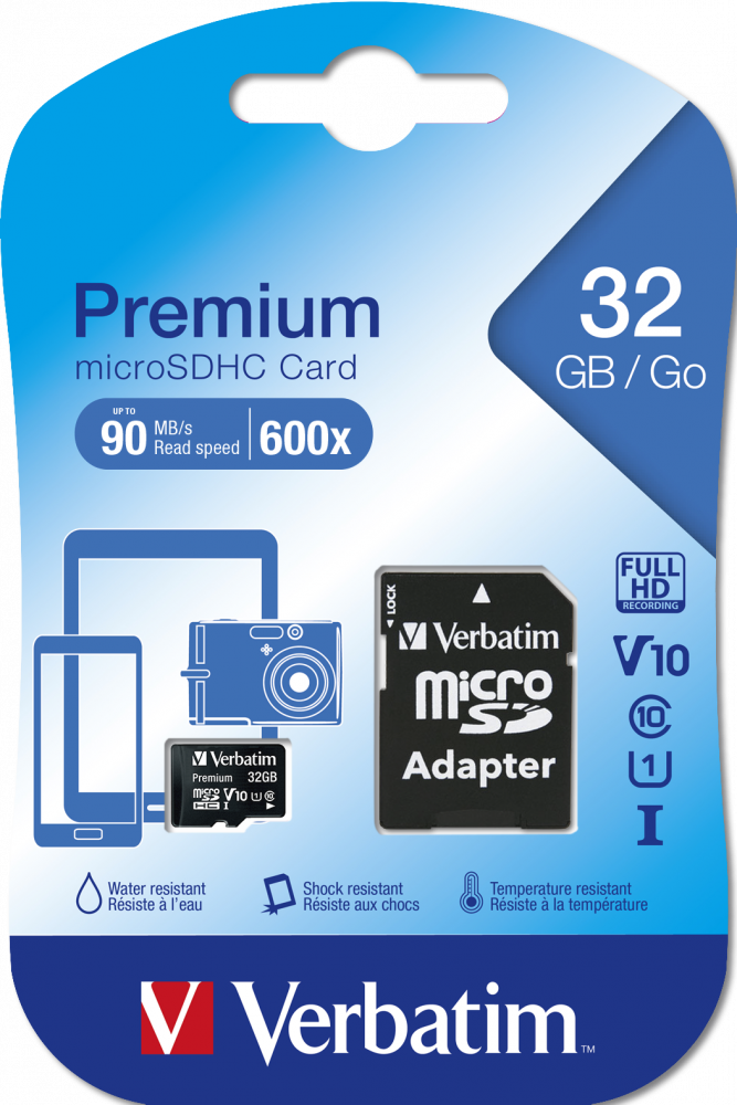 Verbatim Micro SD 32GB classe 10 SDHC 44083