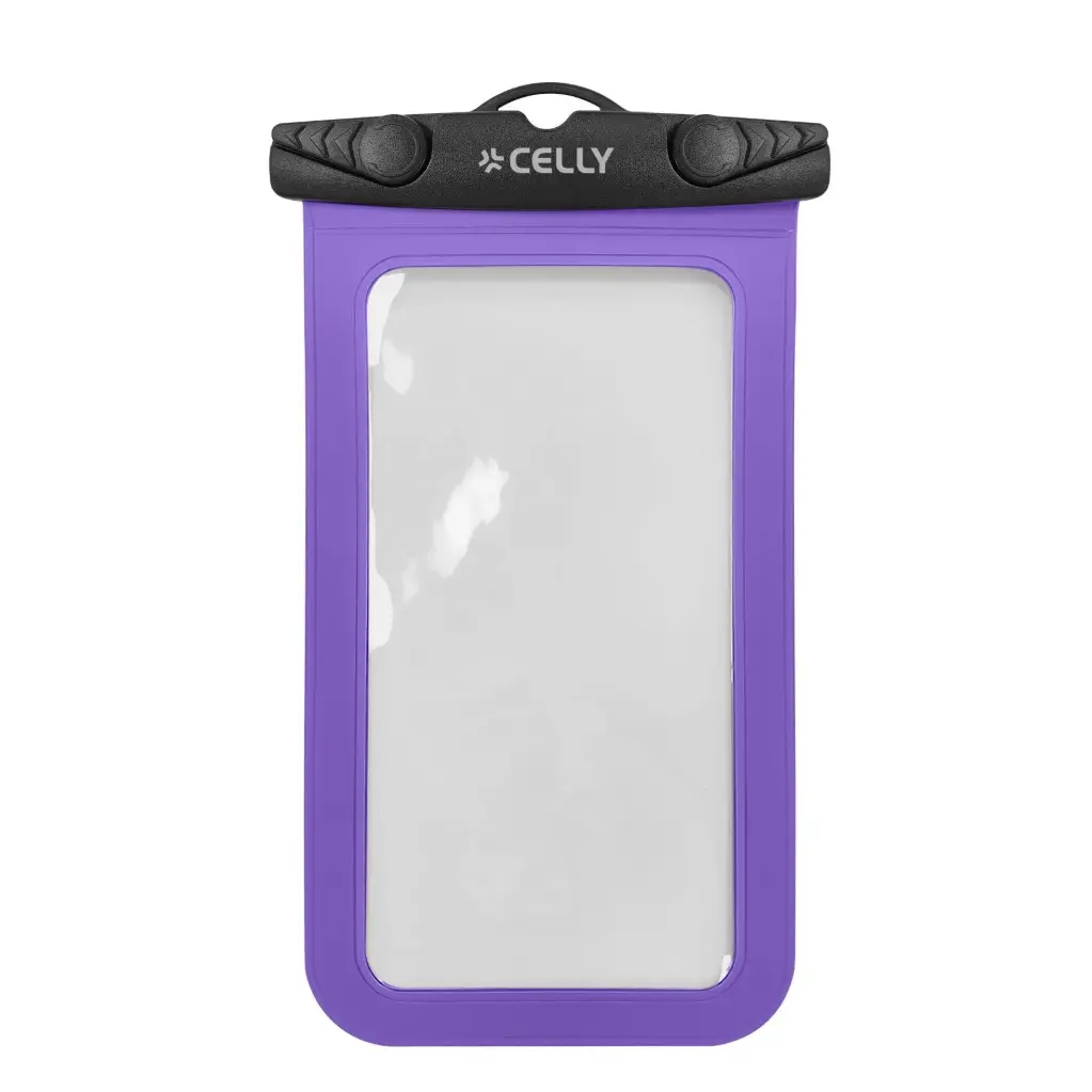 Celly Transparent Waterproof Case To 7'' Lilac SPLASHBAG26LI