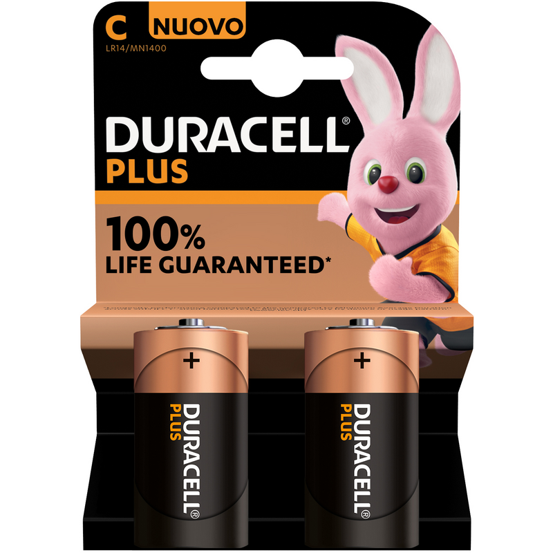 Duracell battery half-torch Plus C 2 pz +100% MN1400