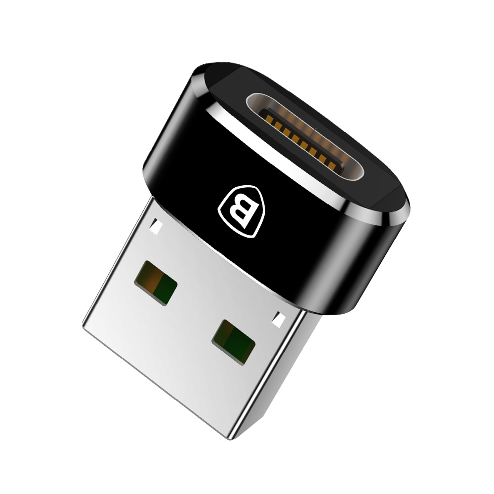 Baseus Mini Type-C female to USB male adapter converter black CAAOTG-01